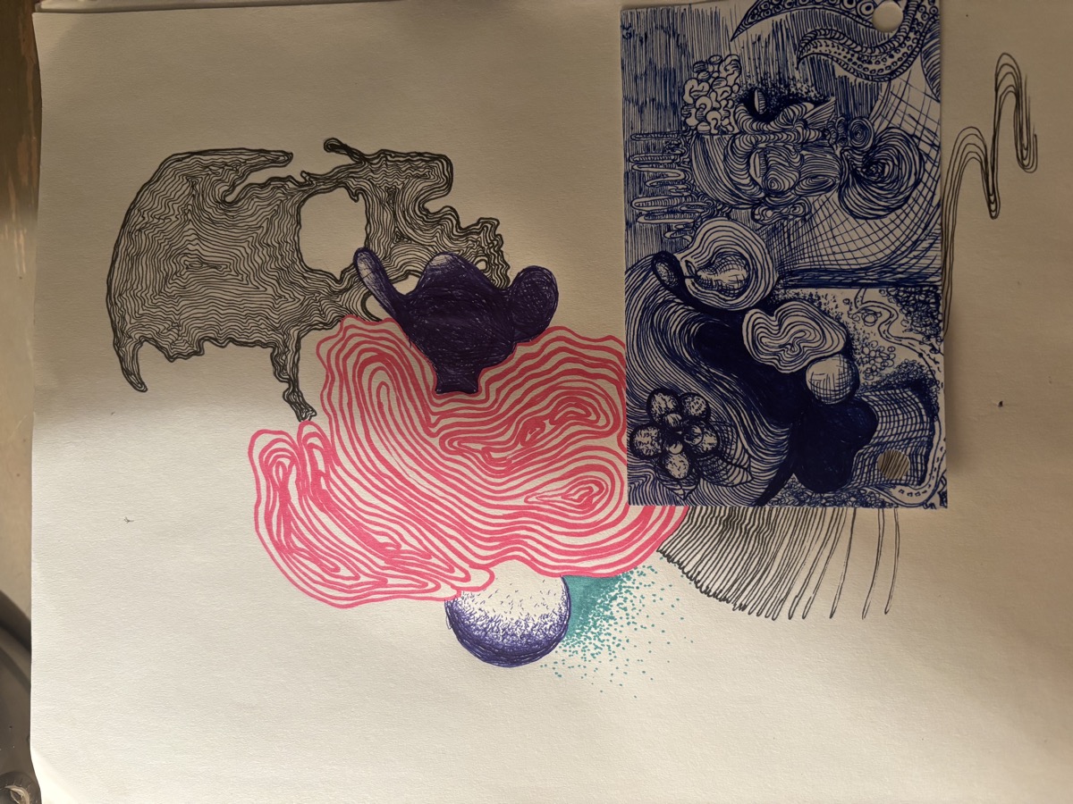 Ink Collage — Ink & marker on paper