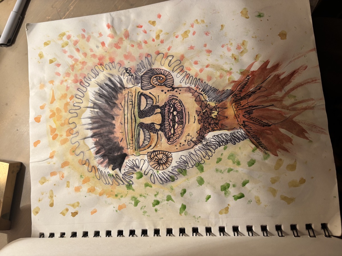 Splatter Abstract — Ink, watercolor & marker on paper