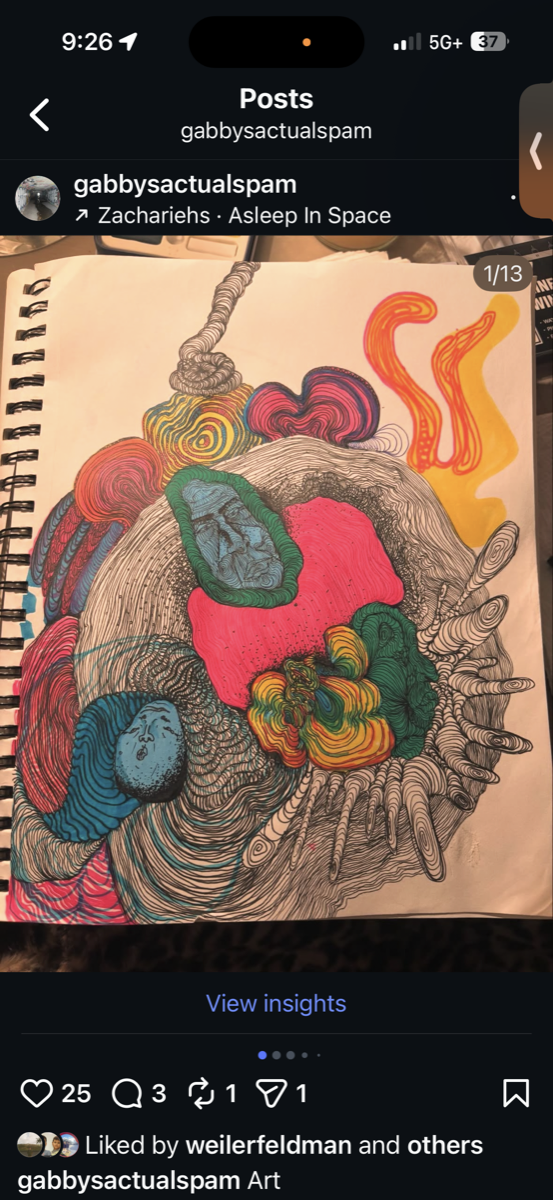 Surreal Organism — Ink & colored pencil on paper